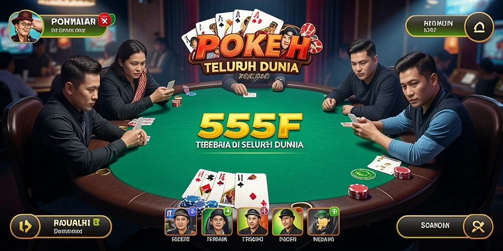 Tampilan gameplay poker yang seru dan menarik di 555F.