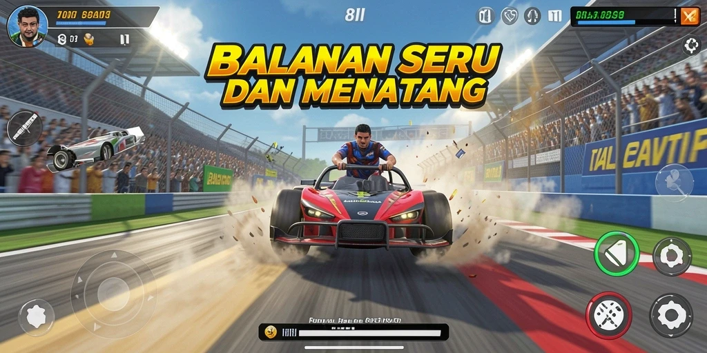 Tampilan gameplay Racing 8II yang menegangkan dan penuh aksi.