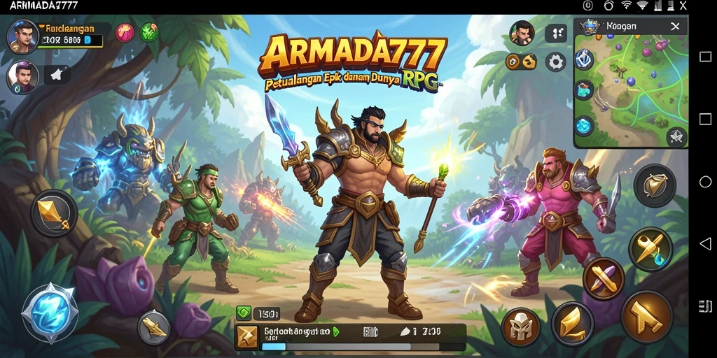 Tampilan gameplay epik dengan aksi yang mendebarkan di ARMADA777.