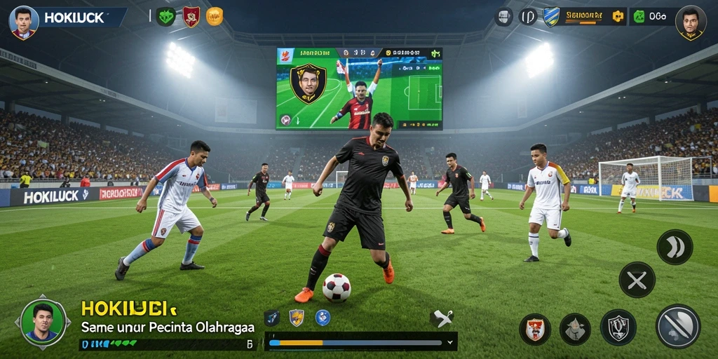 Tampilan menarik HOKILUCK saat pertandingan sepak bola berlangsung.