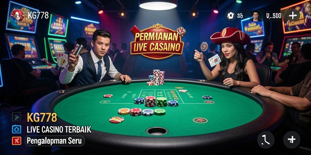 Gameplay Live Casino di KG778 dengan dealer profesional yang ramah.