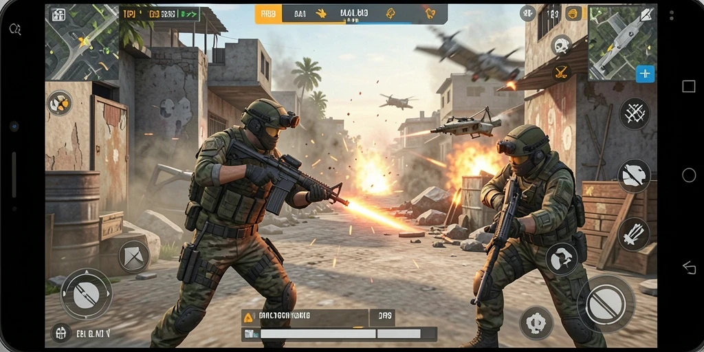 Tangkapan layar gameplay RR89 menampilkan pertarungan intens dan grafis menakjubkan.