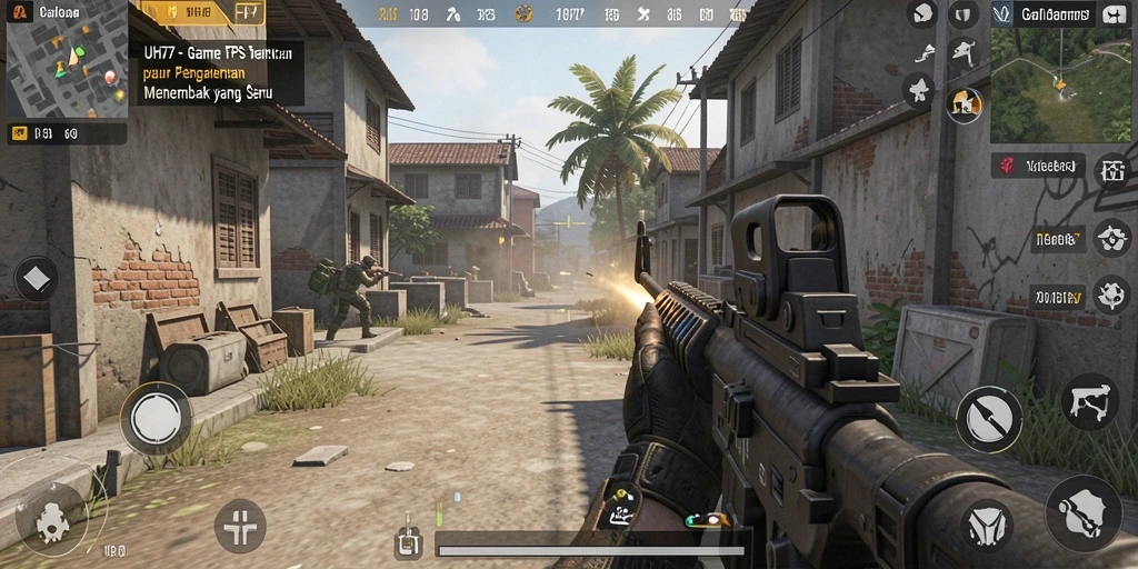 Gameplay UH77 yang mendebarkan dengan pertempuran intens.